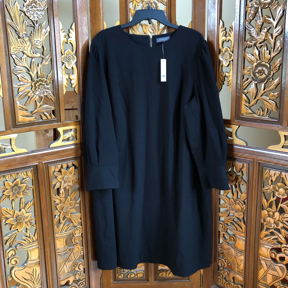 The Limited Black Puff Sleeve Dress Women Sz 22W Long Sleeve Zipper Adult NWT